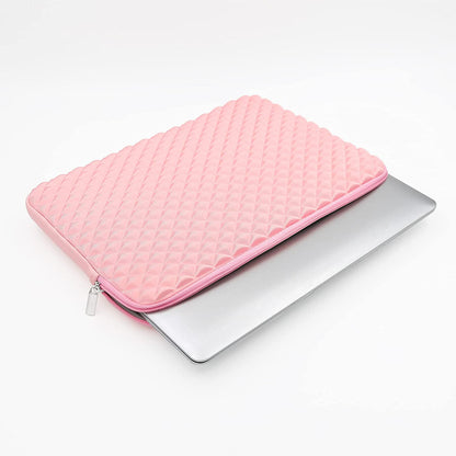 13 Inch Laptop Sleeve Diamond Foam Case Bag Compatible M1 M2 Macbook Pro 14" A2442, 13.6" A2681, 13.3 Air Pro A2338 A2337 A2159 A2179 A2251 A2289 & for 13.3" PC Notebook Chromebook (Pink)