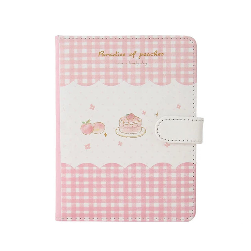 Kawaii Pink Peach Diary Cute Planner Book for Students PU Cover Magnetic Agenda Colored Inner Page Journals Stationery Notebooks
