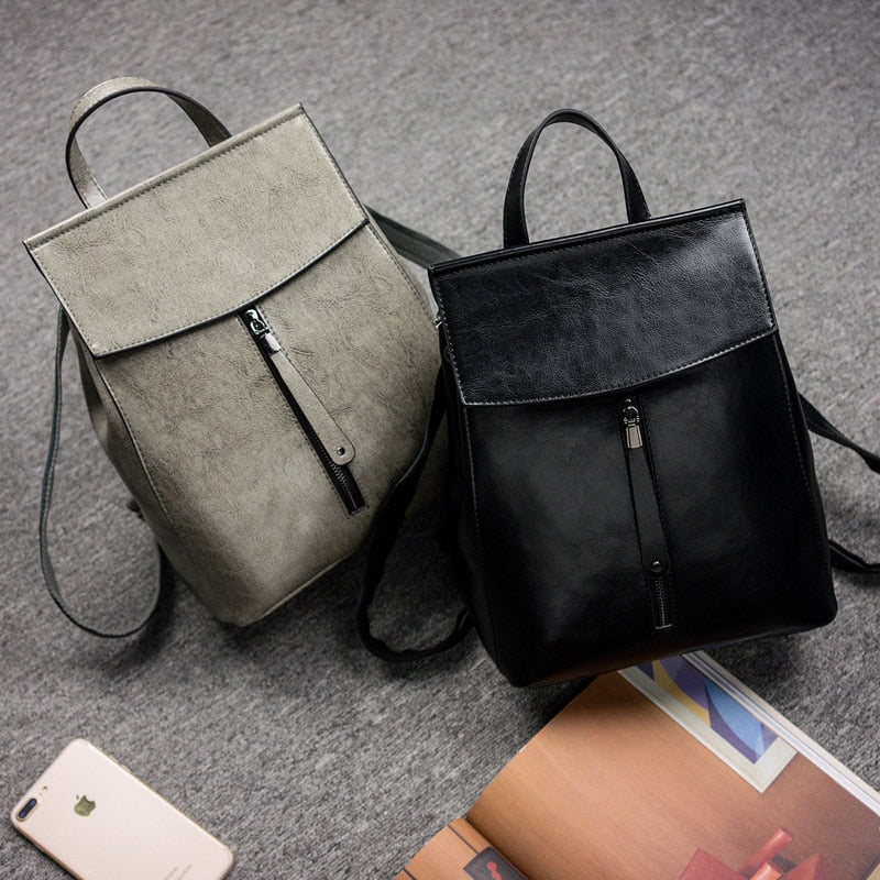 Genuine Leather Women Vintage Backpack Burnished Cow Split Female Shoulder Bag Ladies Back Pack Travel Bags for Teenage Girls