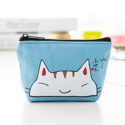 Women Canvas Purse Card Key Mini Purse Pouch Girl Kids Children Cute Small Zipper Coin Purse Card Holder Wallet Bag Case Pouch