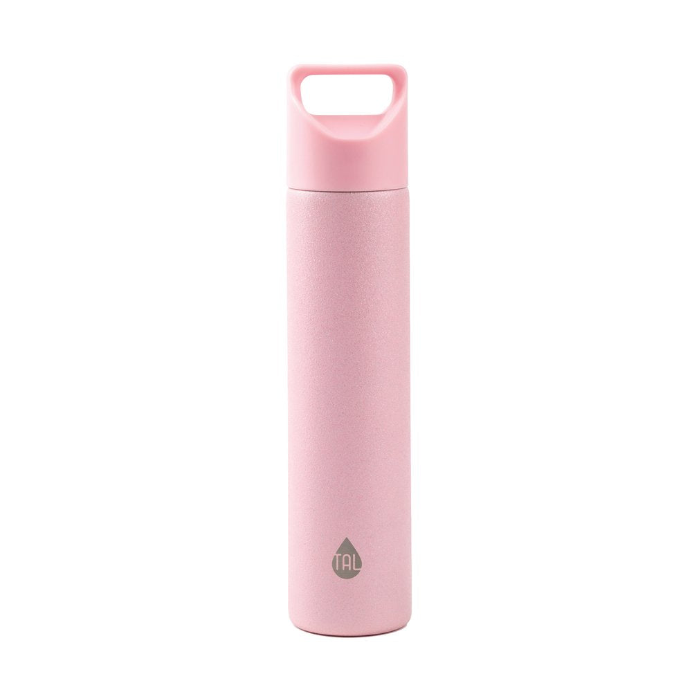 Mini Tumbler 10 Oz Pink Solid Print Stainless Steel Water Bottle with Screw Cap